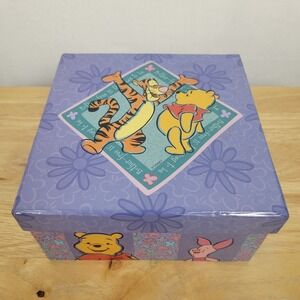 VTG 90s Disney Winnie the Pooh Tigger Piglet Decorative Keepsake Box Whimsical‎